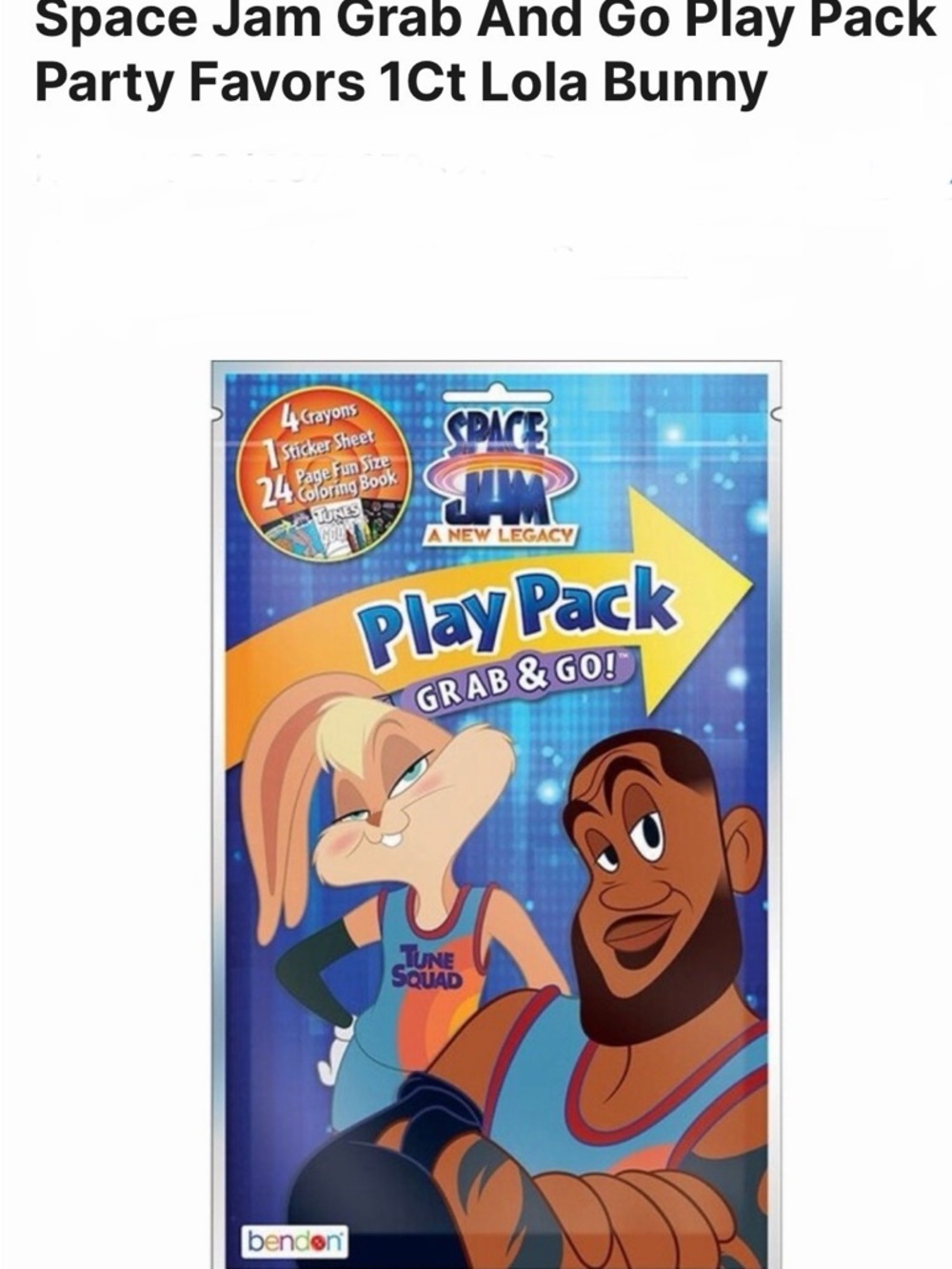 Space Jam Play Pack Grab & Go - Lola Bunny Design